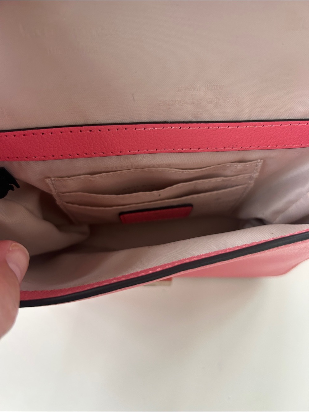 kate spade Coral Pink Pebbled Leather Top-Handle Satchel with detachable strap - Picture 4 of 6